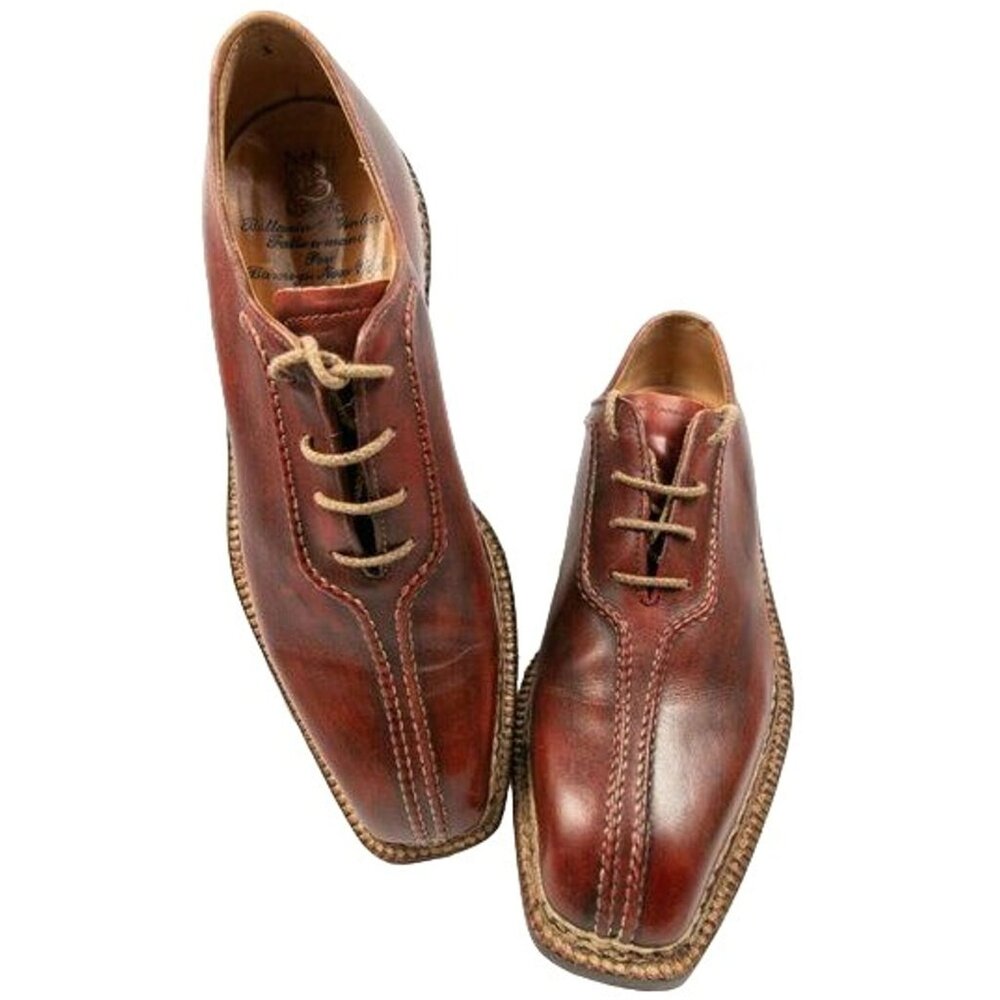 Bettanin & Venturi Italy Mens 7 Brown Norvegese Double Split Oxfords Dress Shoes - Picture 1 of 10